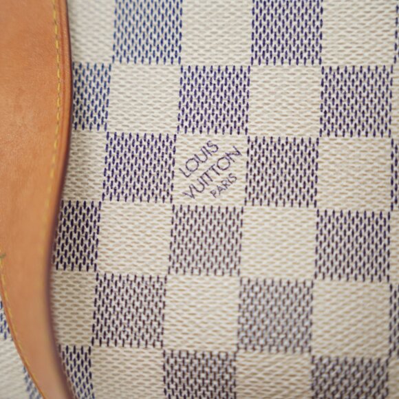 Louis Vuitton Neverfull Checkered Handbag, Navy/Ivory - Picture 3 of 13